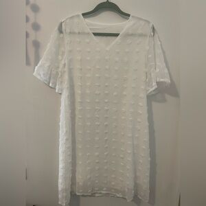 Elegant White Textured Dress